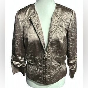 Elegantissimo Firenze Lightweight Jacket Metallic Gold Bomber Medium Y2K 90s